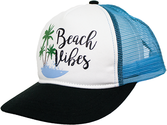 Beach Vibes Snapback Trucker Baseball Hat - Beach Vibes Trucker Hat (600x600), Png Download