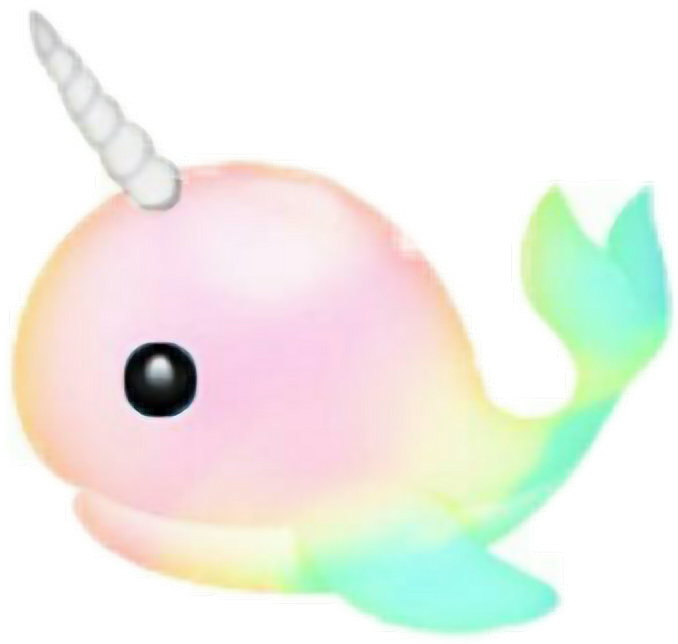 Baby Whale Unicorn Rainbow Sticker Cute Lovingthis - Narwhal (678x644), Png Download