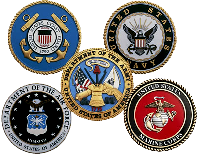 Us Military Branches Insignias (400x318), Png Download