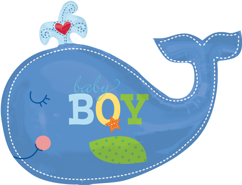 Oh Boy Baby Shower Decorations Whale (500x500), Png Download