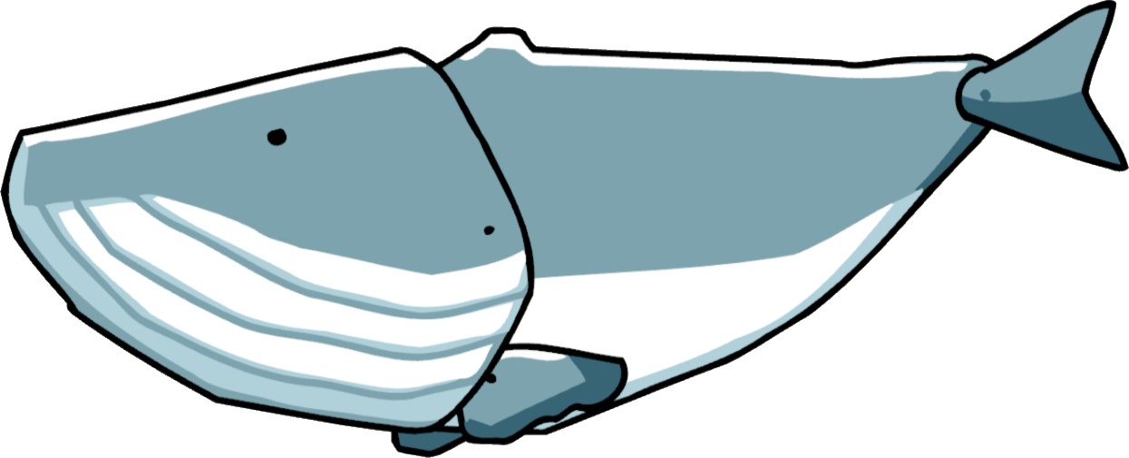 Whale - Scribblenauts Wiki - Scribblenauts Fishs (1245x505), Png Download