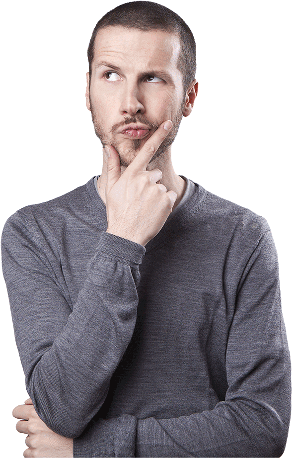 Who's The Imposter - Thinking Man Stock (650x1005), Png Download