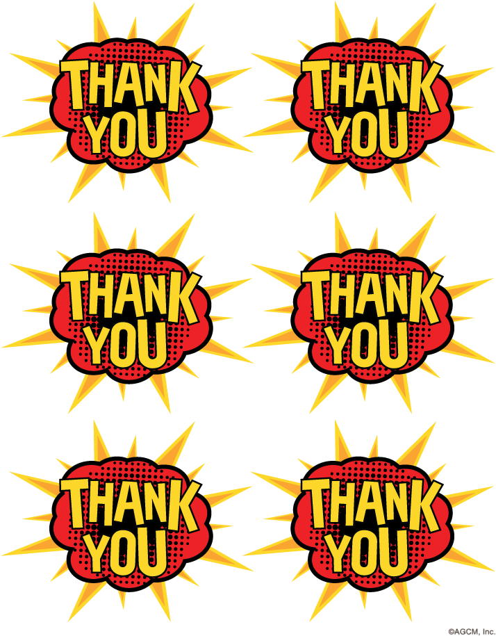 Superhero Birthday Party Ideas - Pow Thank You (735x951), Png Download
