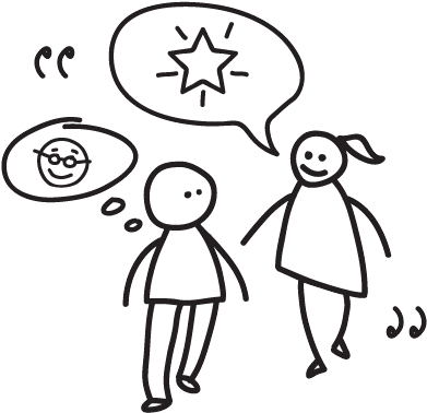 Guy Thinking Girl Speaking - Thought (430x410), Png Download