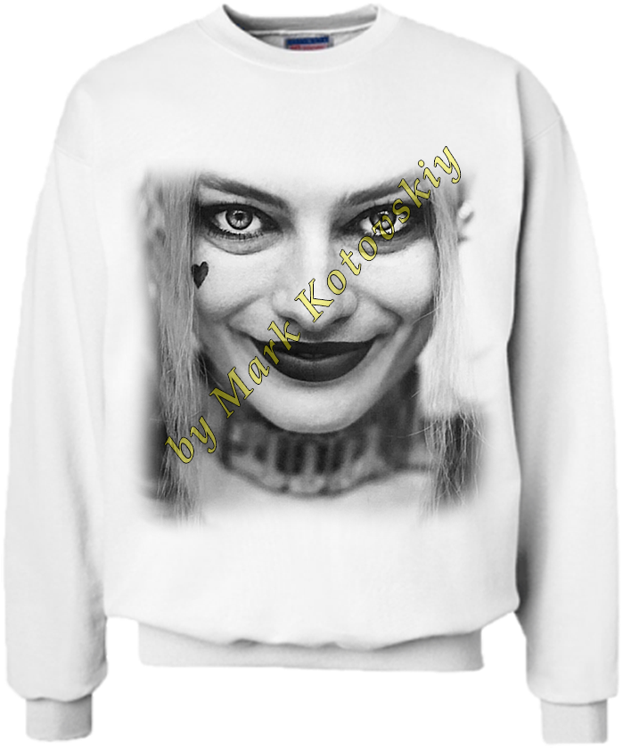 Заказать Свитшот С Принтом Margot Robbie As Harley - Harley Quinn Margot Robbie Sketch (800x951), Png Download