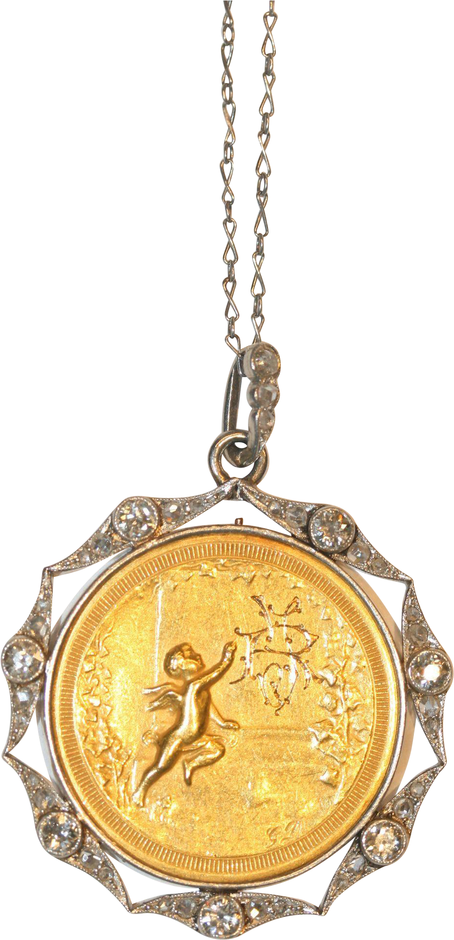 Fine Antique 1910french 18 Carat Yellow Gold Mourning - Locket (1923x1923), Png Download