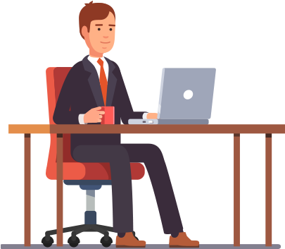 Man - Man At Office Icon (410x366), Png Download