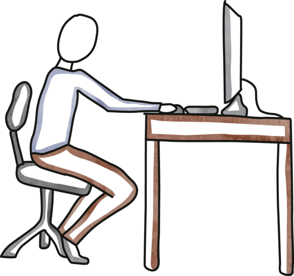 #9189760, Person Desk Computer - Computer Desk (600x564), Png Download