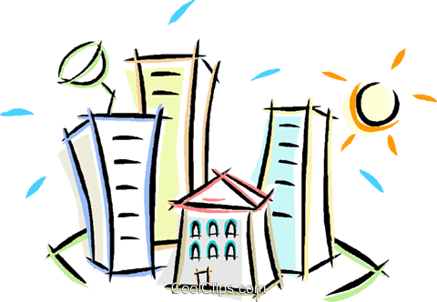 Houses And Apartment Buildings Royalty Free Vector - Casas Predios Png (480x332), Png Download