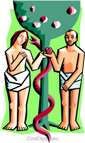 Adam And Eve Royalty Free Vector Clip Art Illustration - Adam And Eve Clipart (286x480), Png Download