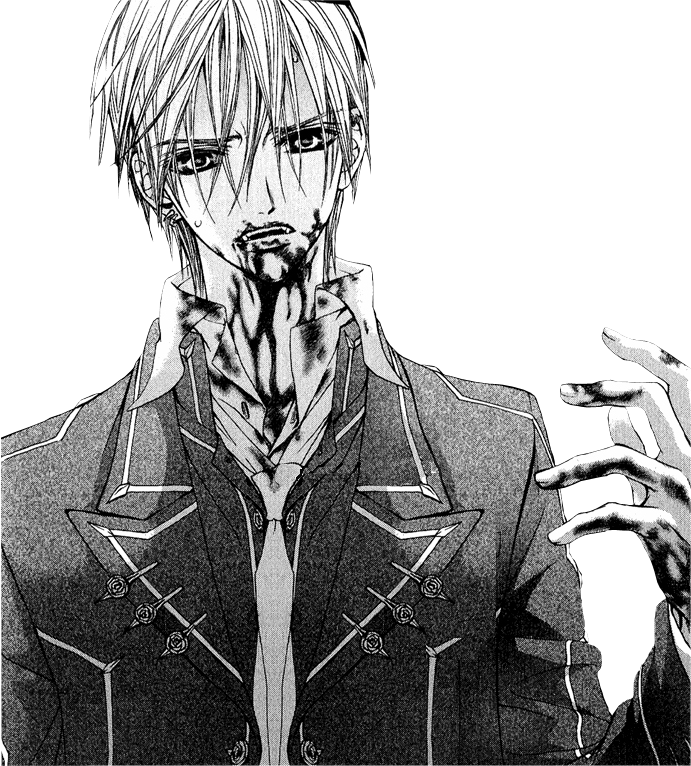 Image In Vampire Knight O - Black And White Anime Vampire (691x766), Png Download