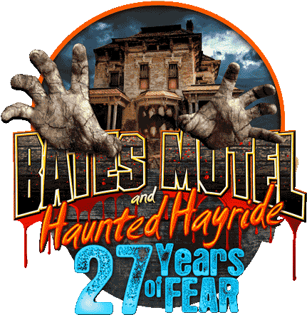 Bates Motel And Haunted Hayride Celebrates 27th Season - Haunted Attraction Vendor Logo (450x475), Png Download