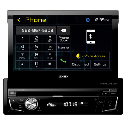 Jensen Vx3016 Single Din Flip Out In Dash Receiver - Jensen Vx 3016 (500x500), Png Download