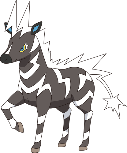 523zebstrika Bw Anime - Pokemon Zebstrika (415x500), Png Download
