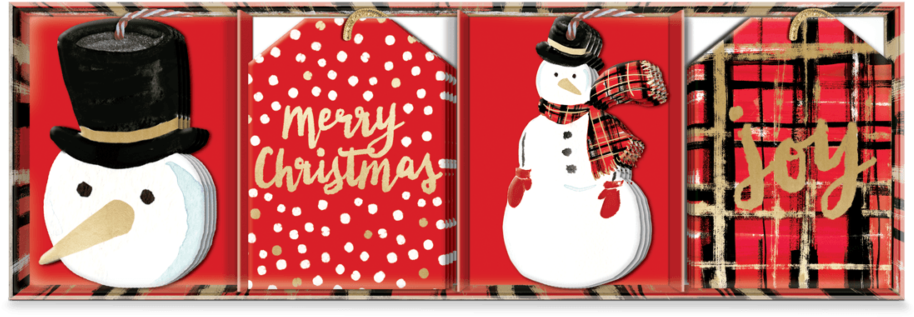 Playful Plaid Gift Tags - Snowman (1000x1000), Png Download