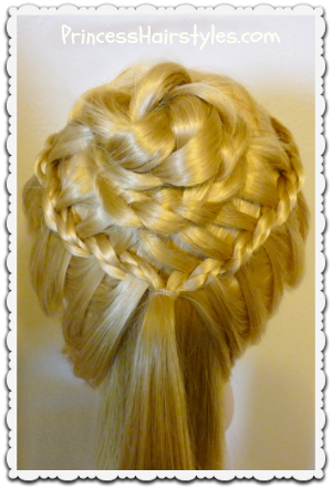 Braided Flower Corsage Hairstyle Video Tutorial - Braid (300x442), Png Download