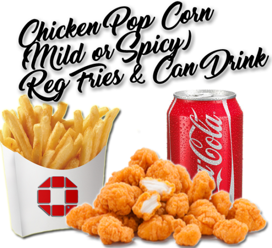 Q's Chicken Pop Corns Small £3 - Comatec Mini Fry Box 3.25 X 2 X 1.6 Inches (550x500), Png Download