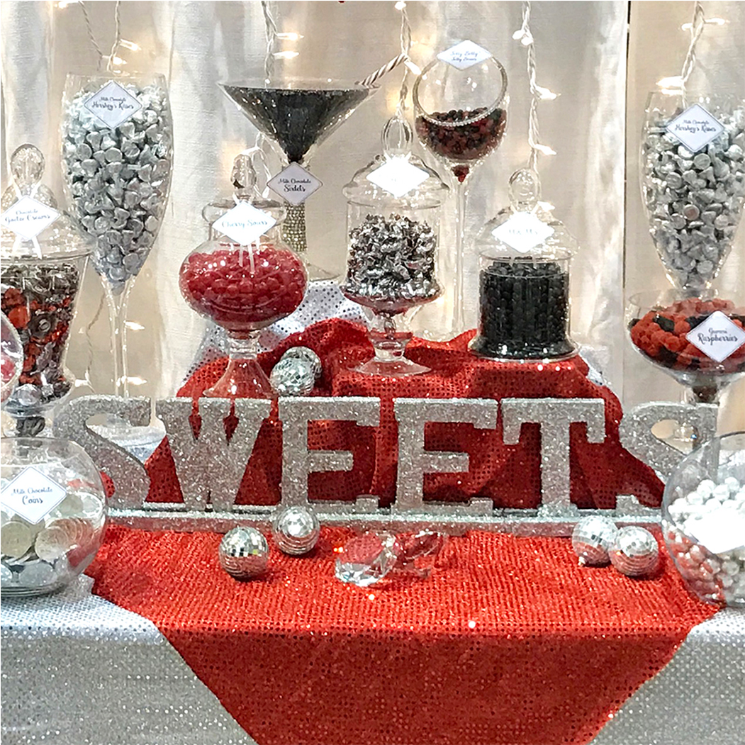 Candy Buffets - Red And Silver Candy Buffet (1200x1200), Png Download