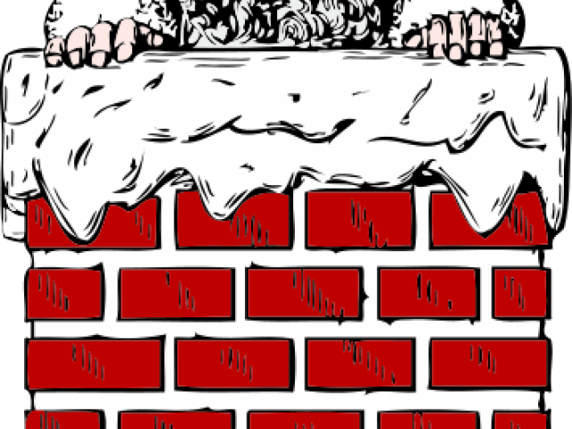 Santa Clipart Transparent Background - Santa Down A Chimney (640x480), Png Download