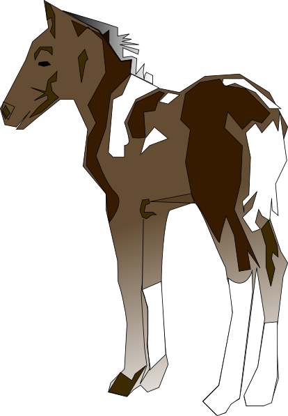 Horse Foal Clip Art - Pony Clip Art (414x597), Png Download