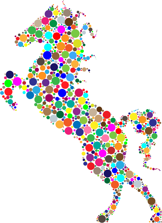 Colorful Horse Png Clipart Stallion Friesian Horse - Colorful Horse Png (534x736), Png Download