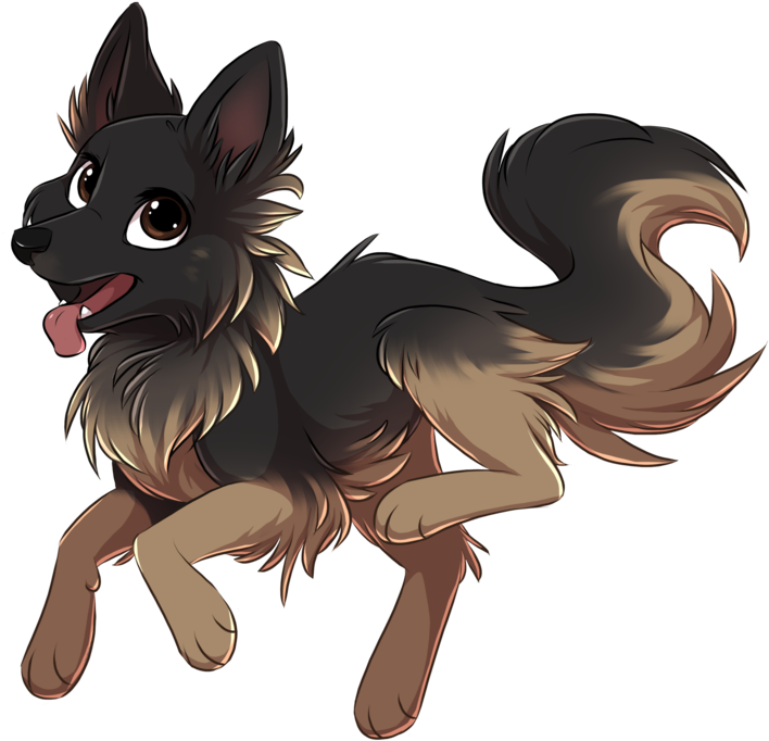 Drawn German Shepherd Kawaii - Transparent German Shepherd Cartoon (800x753), Png Download