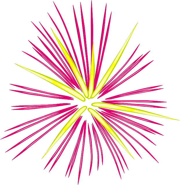 Imagem Vetorial Gratis - New Years Fireworks Clipart (622x640), Png Download
