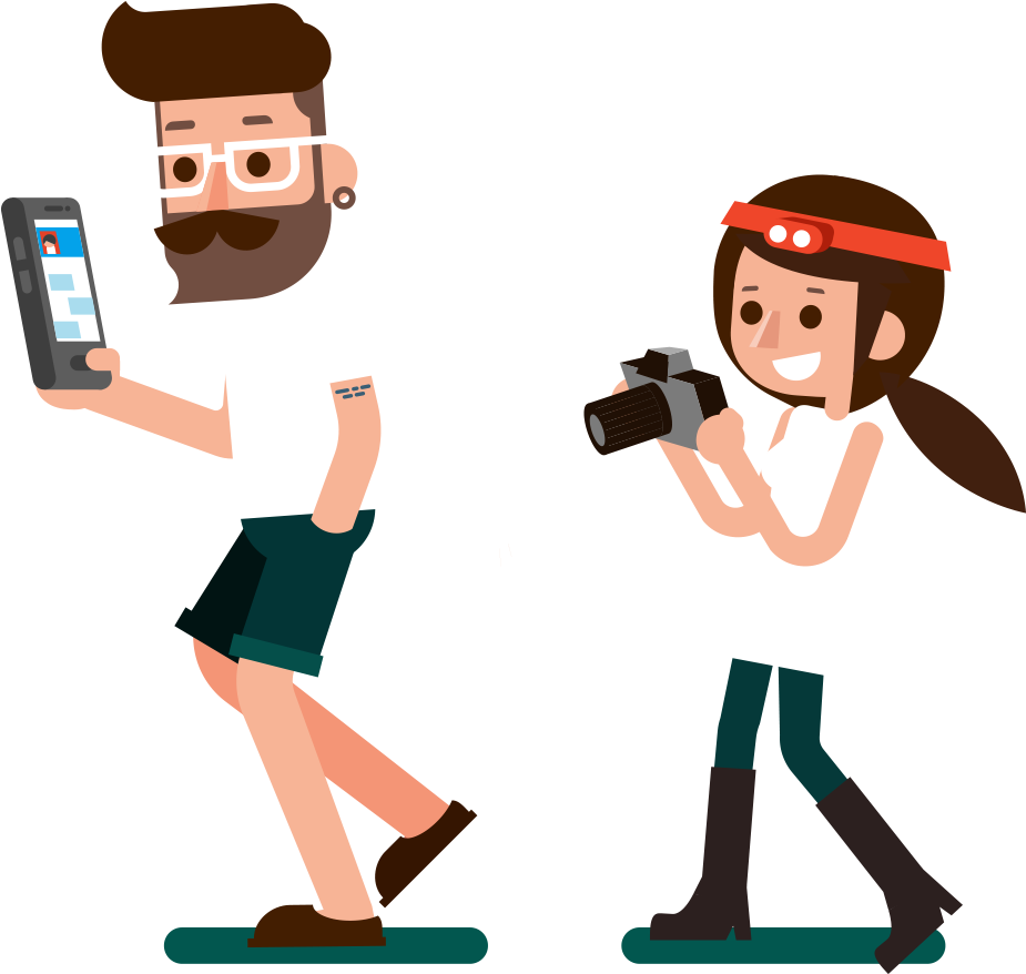 An Illustrated Man On His Phone And His Daughter Behind - The Illustrated Man (970x887), Png Download