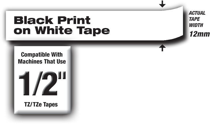 Brother P Touch Tze231 , 1/2" (0 - Brother P-touch Tze241 Tze Standard Adhesive Laminated (800x637), Png Download