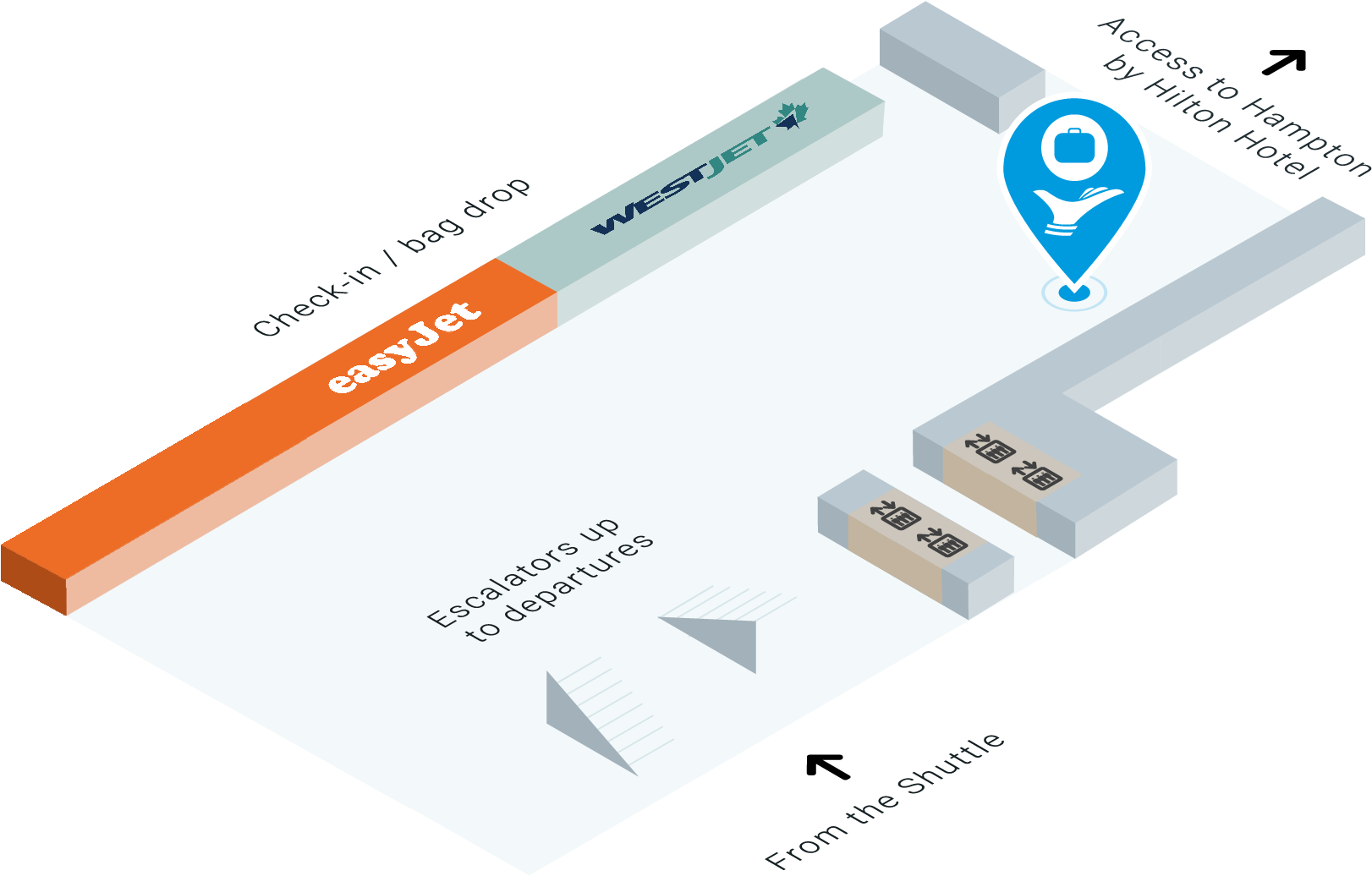 Gatwick Check In Level Map - Gatwick Airport (1692x1200), Png Download