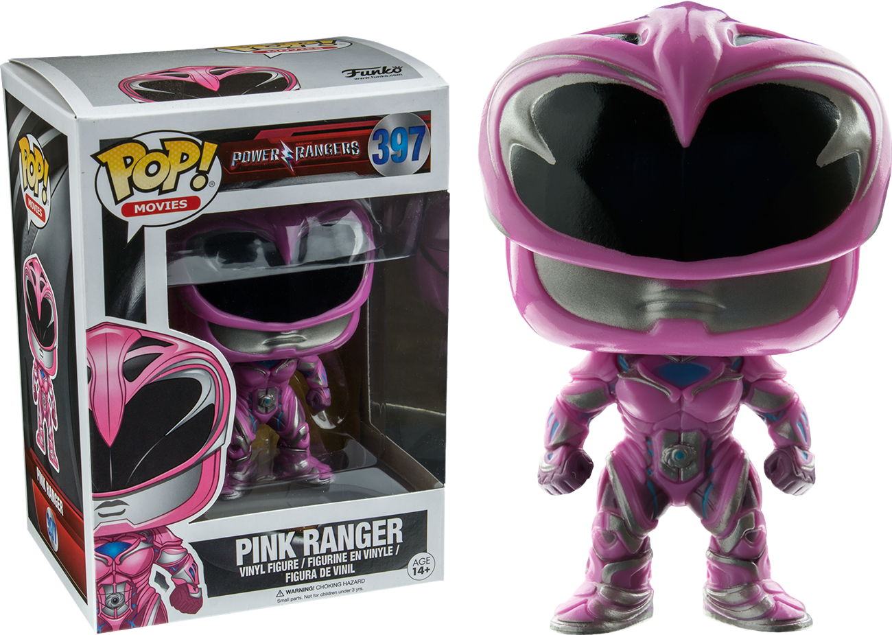 Power - Funko Pop Pink Power Ranger Figurine (1300x925), Png Download