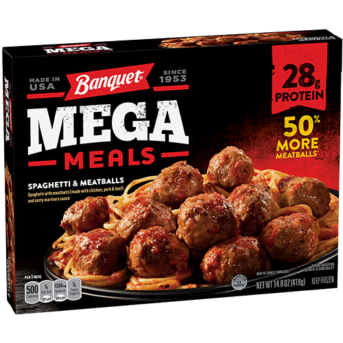 Spaghetti & Meatballs - Banquet Mega Bowls Chicken Fajita (500x500), Png Download