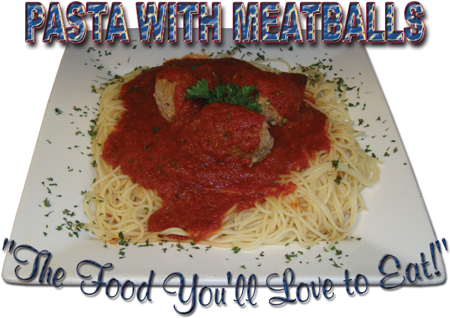 All You Can Eat Pasta With Meatballs, Served With Soup - Al Dente (705x483), Png Download