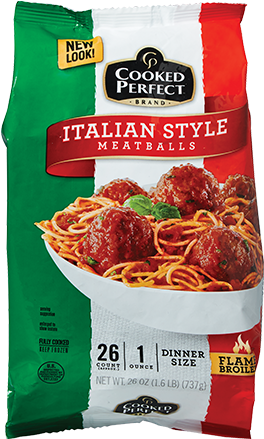 Cooked Perfect Meatballs - Cooked Perfect Meatballs, Italian Style, Bite Size (500x500), Png Download