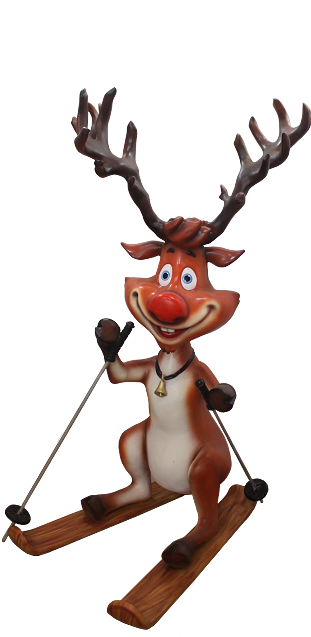 Rudolph Skiing Clipart (500x750), Png Download