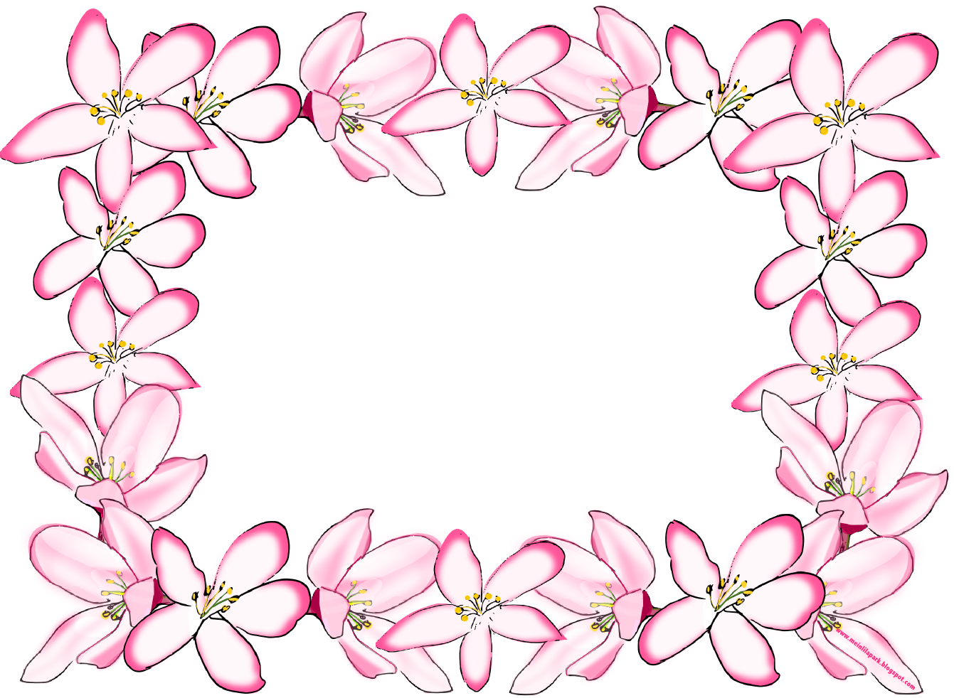 Free Faux Vintage Flower Frame Png - Picture Frame (1341x982), Png Download
