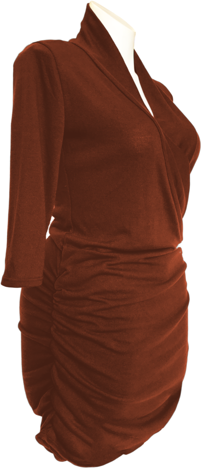 Criss Cross Ruched Sweater Dress Tunic - Dress (731x1024), Png Download