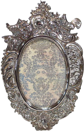 Antique Hanau Silver Picture Frame Wolf & Knell - Triple Strand Crystal Necklace (452x452), Png Download