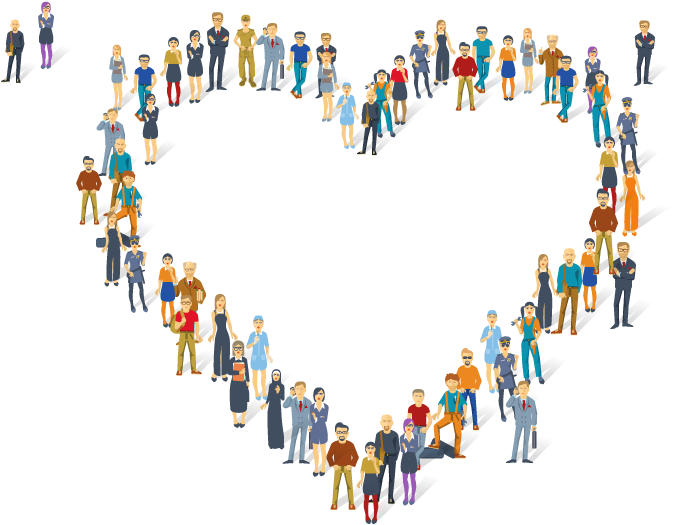 Join Our Community Of Caregivers - Heart (700x542), Png Download