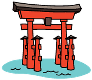 Shrine Clipart - Itsukushima Shrine Clipart (427x399), Png Download