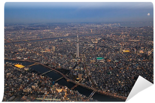 Aerial View Of Tokyo Skytree At Night Wall Mural • - Cityscape (400x400), Png Download
