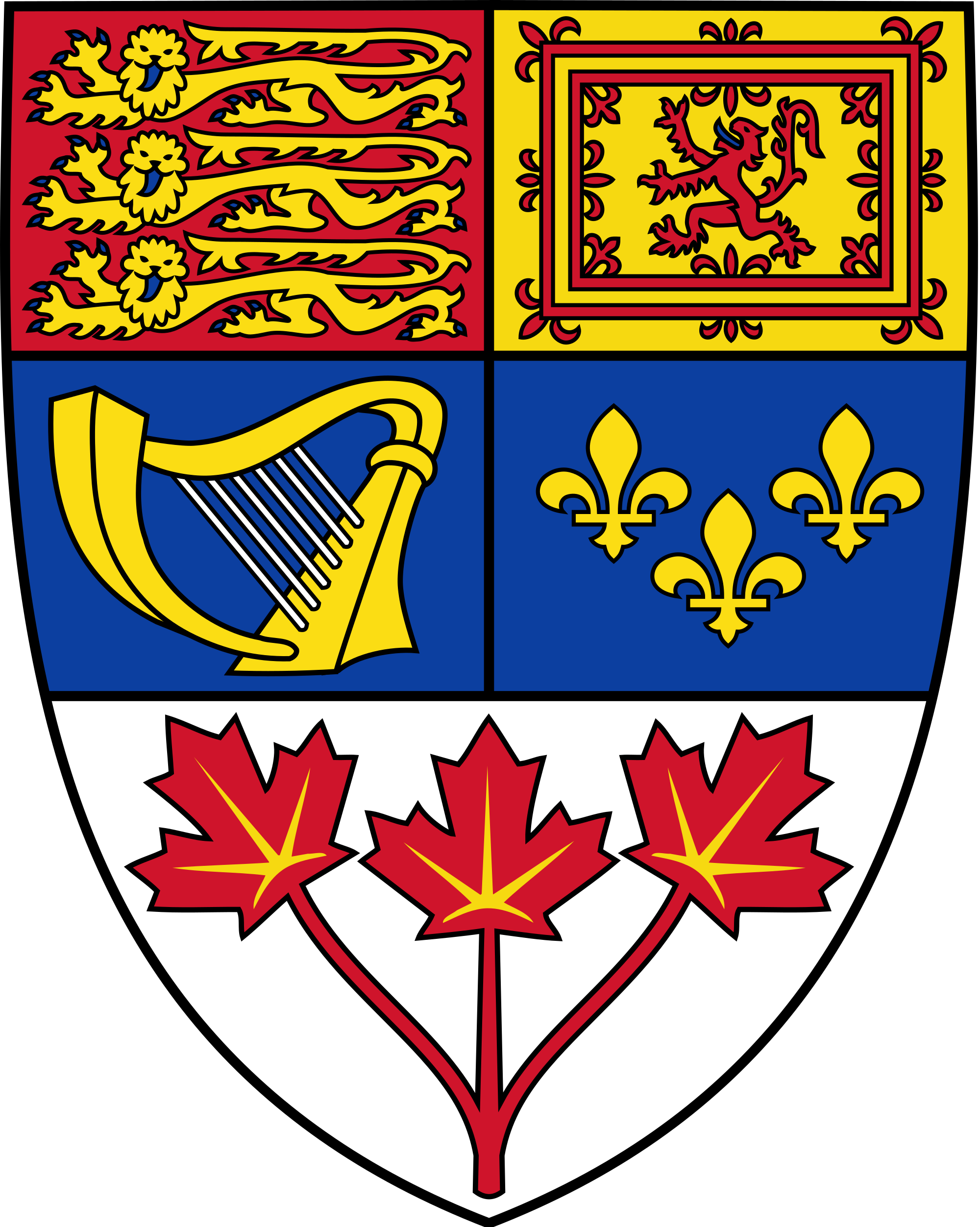 Open - Canadian Coat Of Arms Shield (2000x2504), Png Download