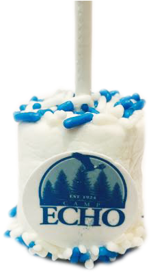 Marshmallow With Camp Logo And Sprinkles - Birthday Cake (436x432), Png Download