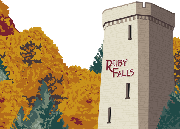 Aerial Adventure - Ruby Falls (604x433), Png Download