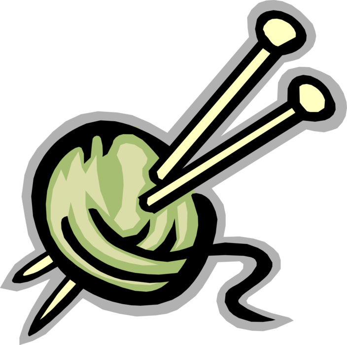 Vector Illustration Of Knitting And Darning Needle - Stricknadel Bild (704x700), Png Download