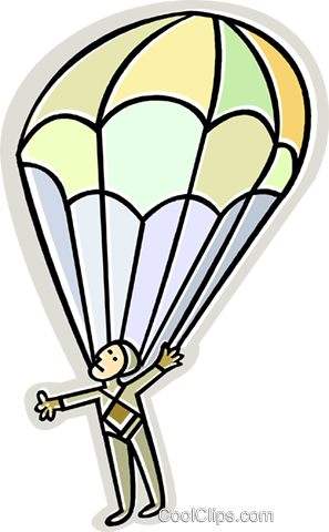 Man Parachuting Royalty Free Vector Clip Art Illustration - Gravitational Energy To Heat Energy (297x480), Png Download