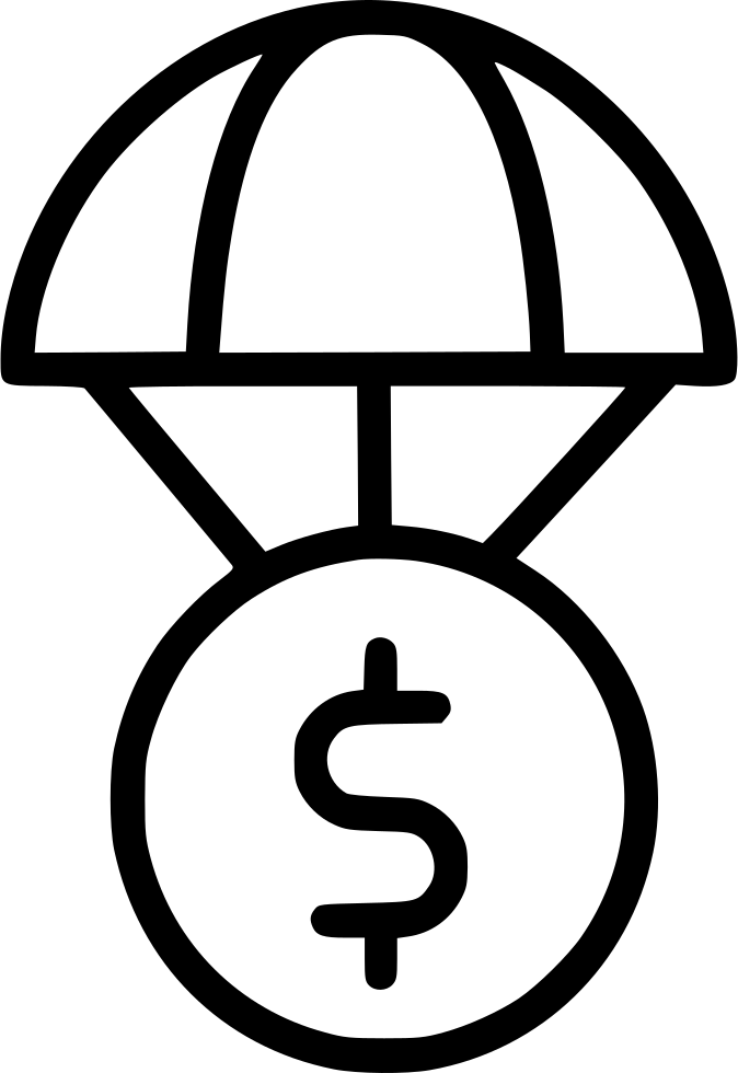 Parachute Dollar Sign Comments - Airdrop Icon (674x980), Png Download