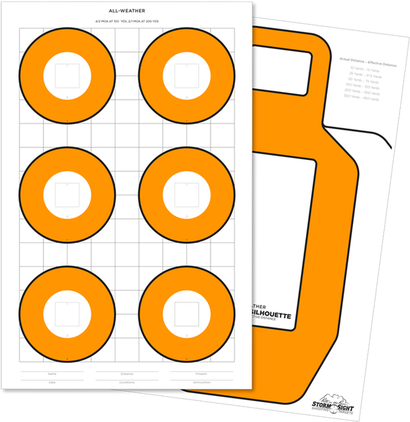 Rite In The Rain Long-range Silhouette & Bullseye Target - Circle (600x600), Png Download