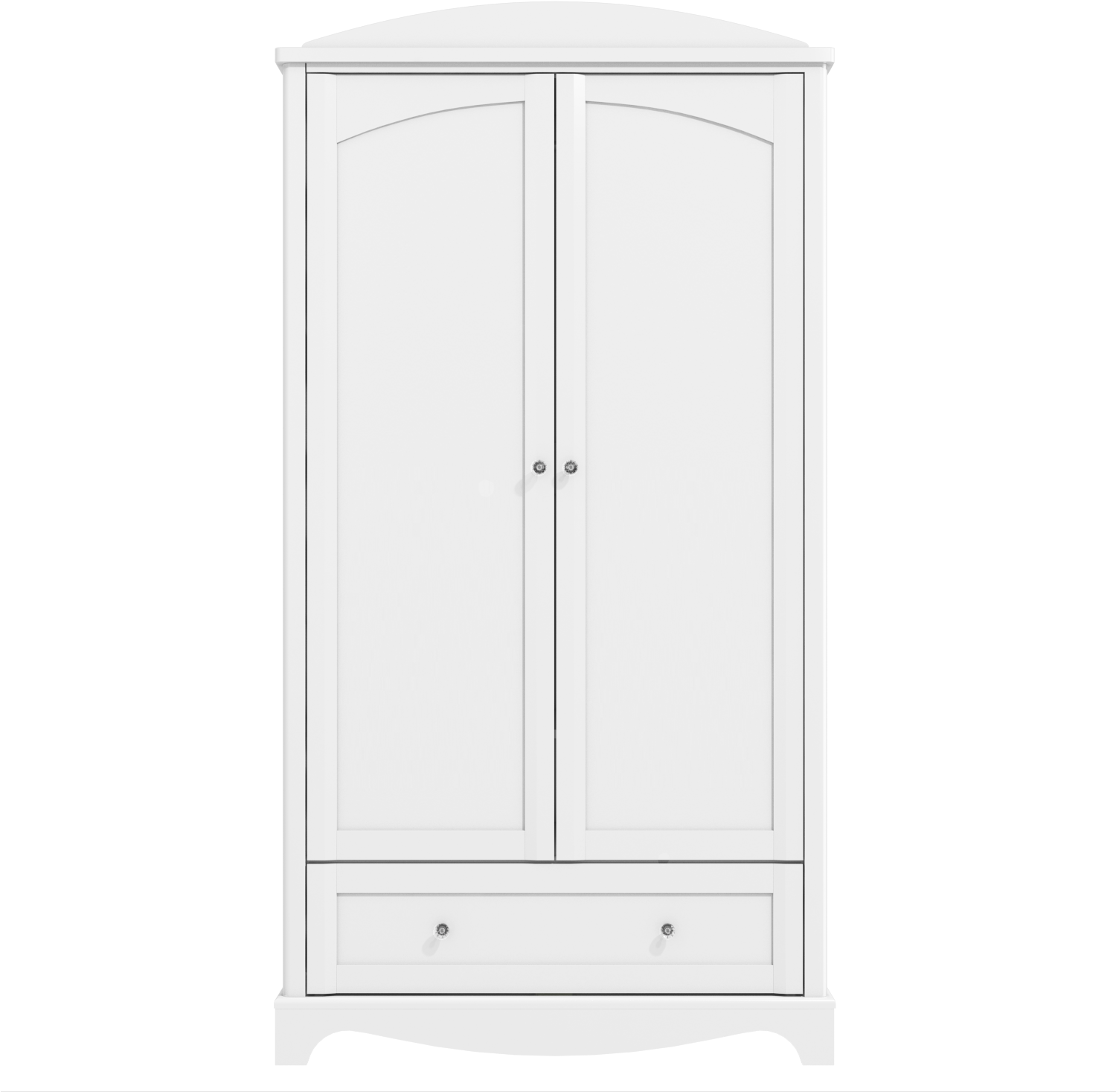 Victoria White Double Wardrobe With Drawer - Wardrobe (1500x1500), Png Download