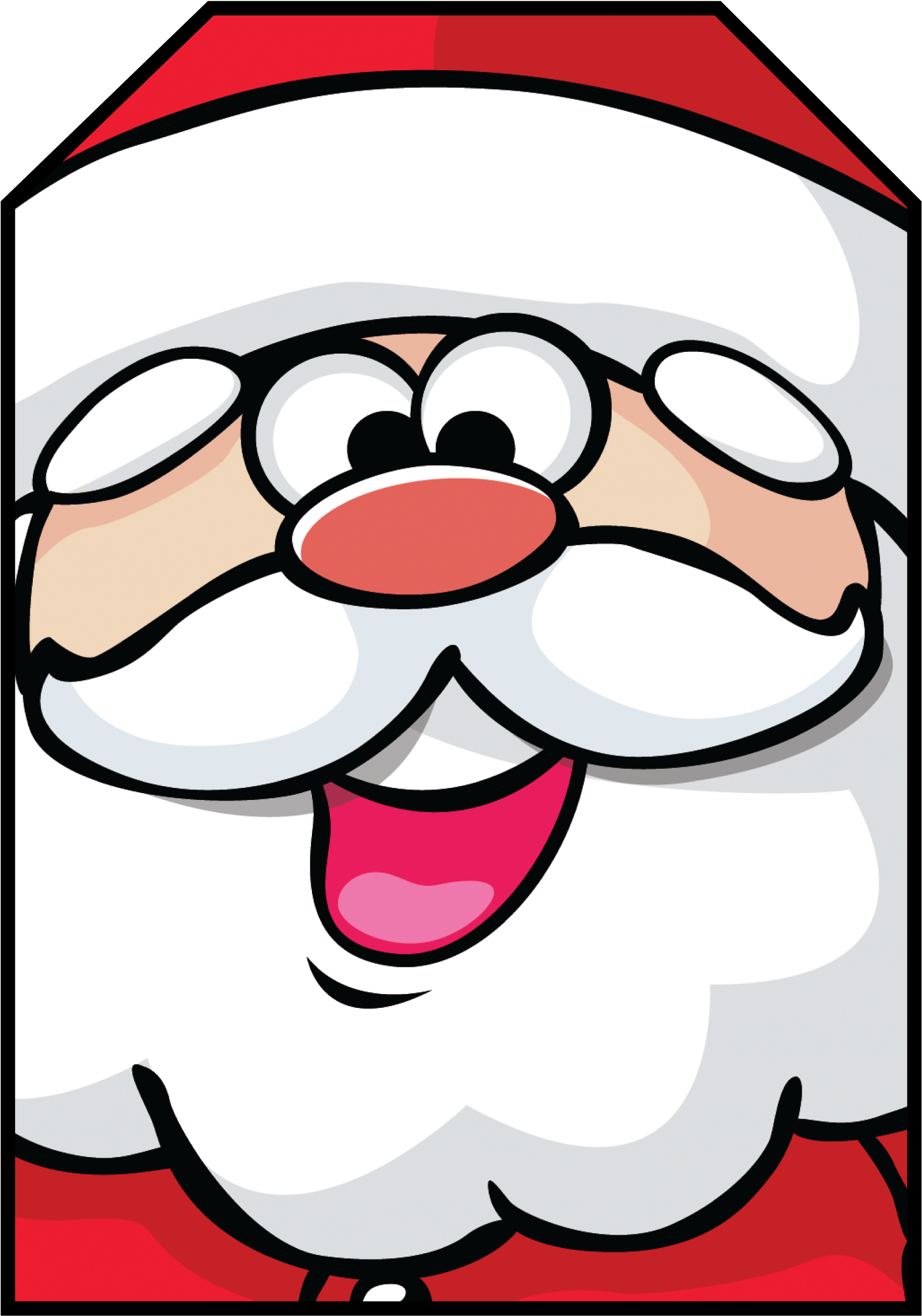 Print Then Cut, Pop It On A Present And You Are All - Santa Claus (1800x2525), Png Download